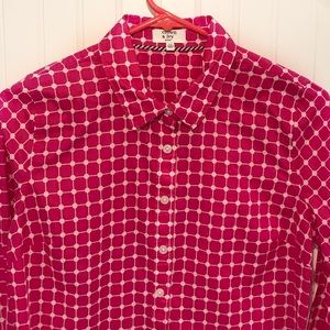 Crown & Ivy Blouse Fuchsia/White Print Size - PS